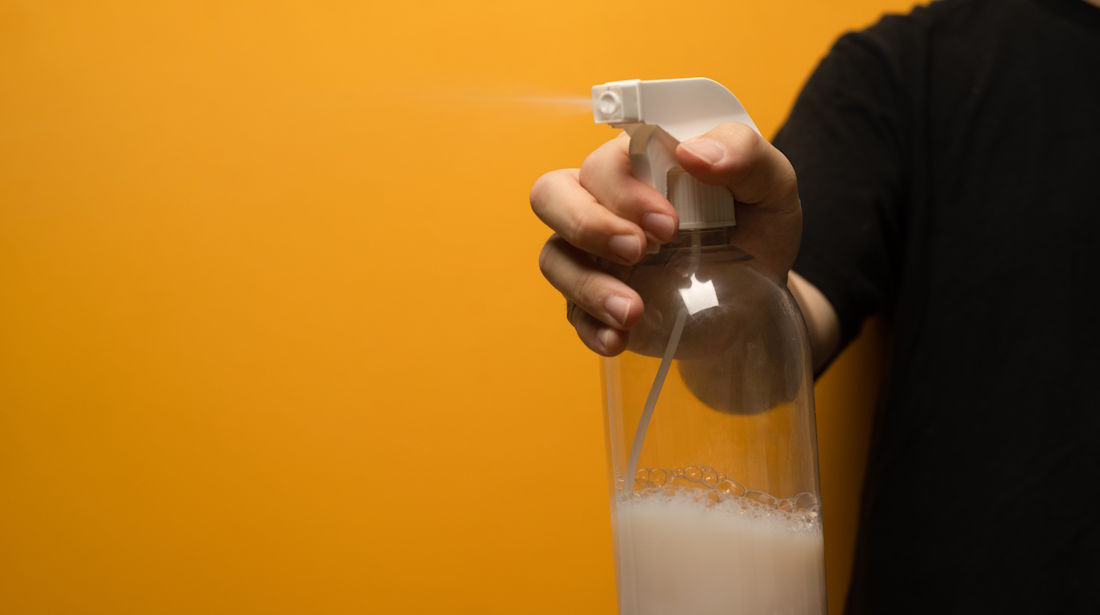 spray bottle with liquid