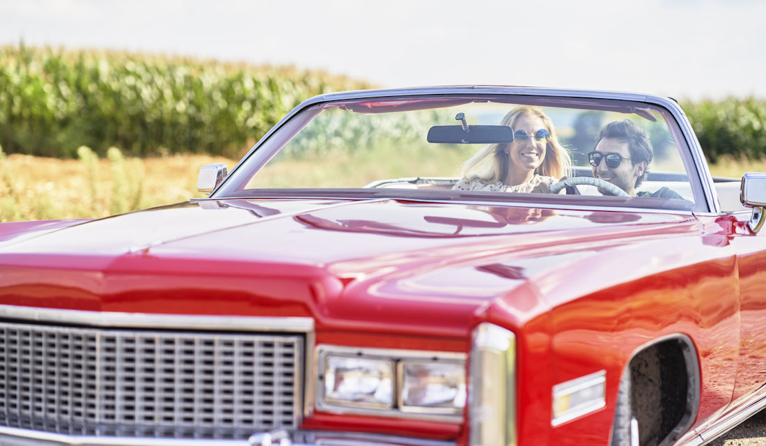 riding in classic car