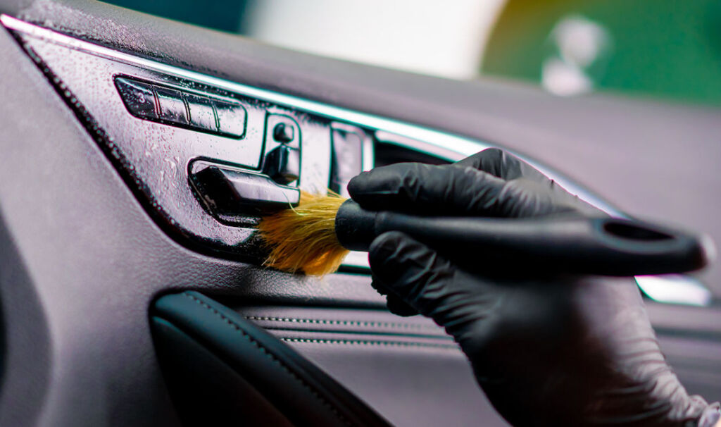 detailing interior of vehicle