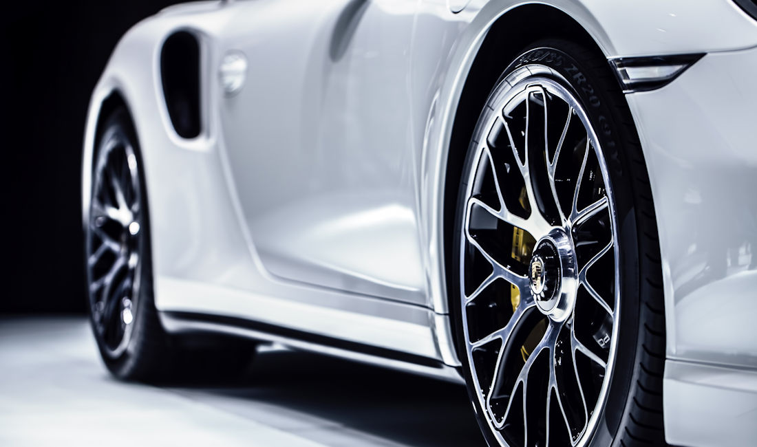 exterior of luxury white car