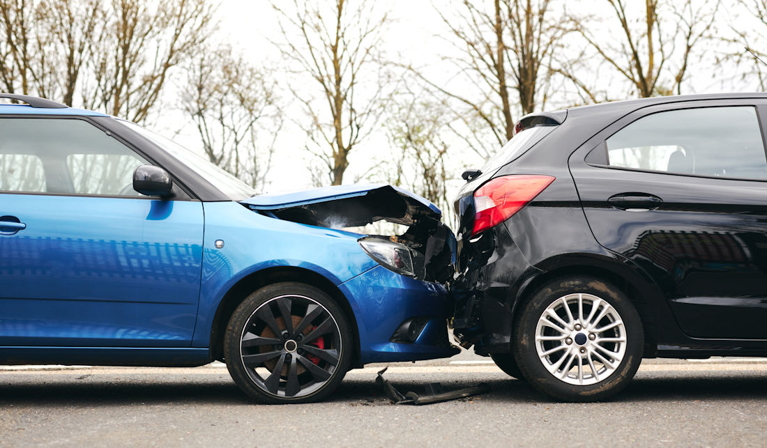 two cars in an accident