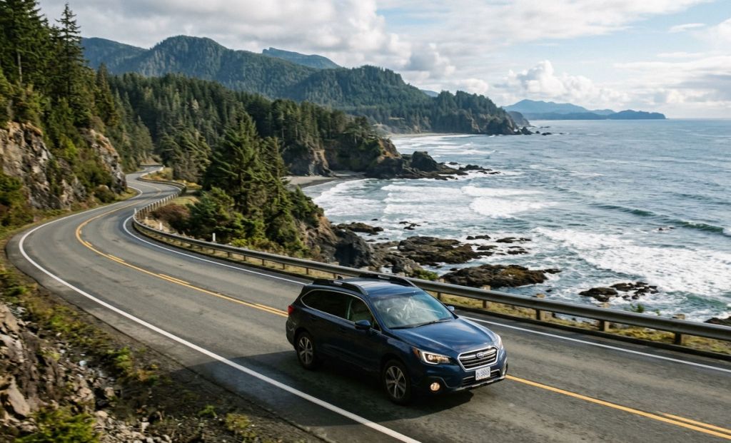 driving along the coast